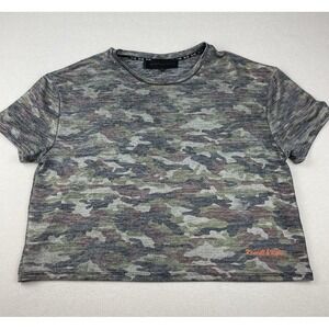 Kendall and Kylie Women's Camo Crop Top Size 10 Liquid Knit‎ Flowy Shimmers